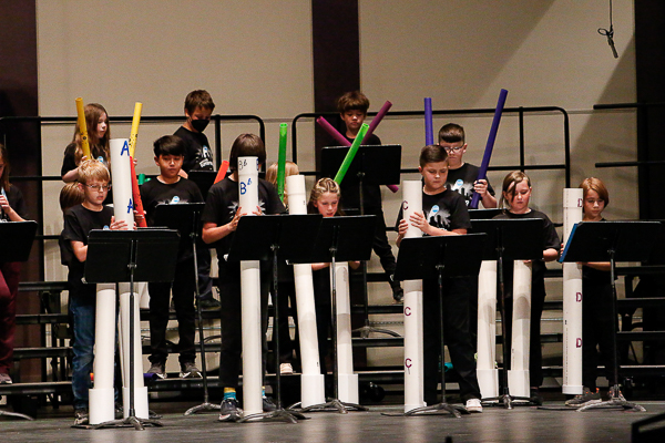 Honors musicians play boomwhackers!