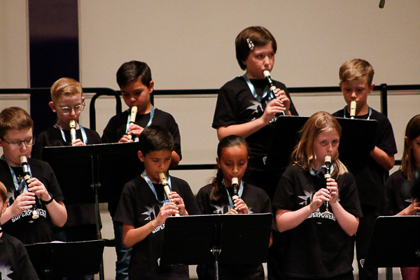Honors musicians play recorders.